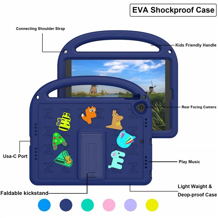 For iPad 10.2 (2021) / (2020) / (2019) Kickstand Case EVA+PC Tablet Cover Cartoon Design