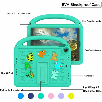 For iPad 10.2 (2021) / (2020) / (2019) Kickstand Case EVA+PC Tablet Cover Cartoon Design