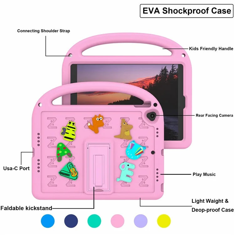 For iPad 10.2 (2021) / (2020) / (2019) Kickstand Case EVA+PC Tablet Cover Cartoon Design