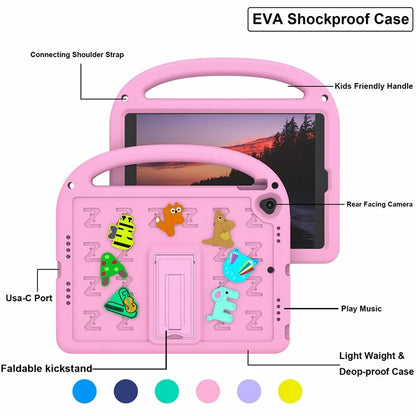 For iPad 10.2 (2021) / (2020) / (2019) Kickstand Case EVA+PC Tablet Cover Cartoon Design