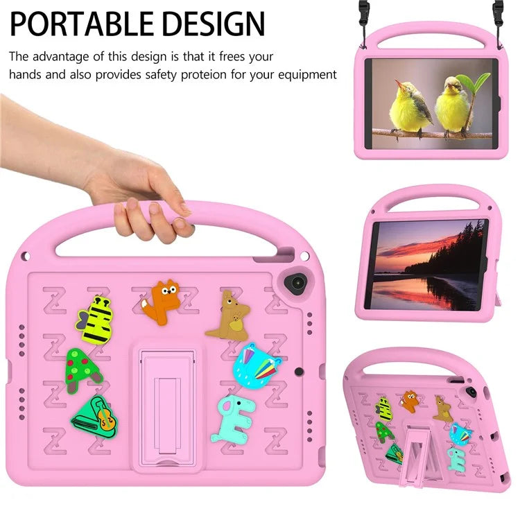 For iPad 10.2 (2021) / (2020) / (2019) Kickstand Case EVA+PC Tablet Cover Cartoon Design