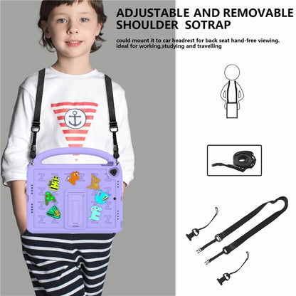 For iPad 10.2 (2021) / (2020) / (2019) Kickstand Case EVA+PC Tablet Cover Cartoon Design