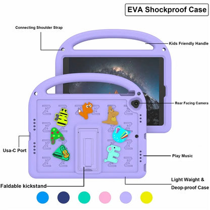 For iPad 10.2 (2021) / (2020) / (2019) Kickstand Case EVA+PC Tablet Cover Cartoon Design