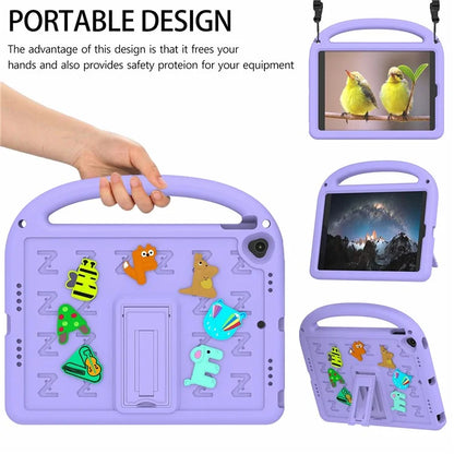 For iPad 10.2 (2021) / (2020) / (2019) Kickstand Case EVA+PC Tablet Cover Cartoon Design