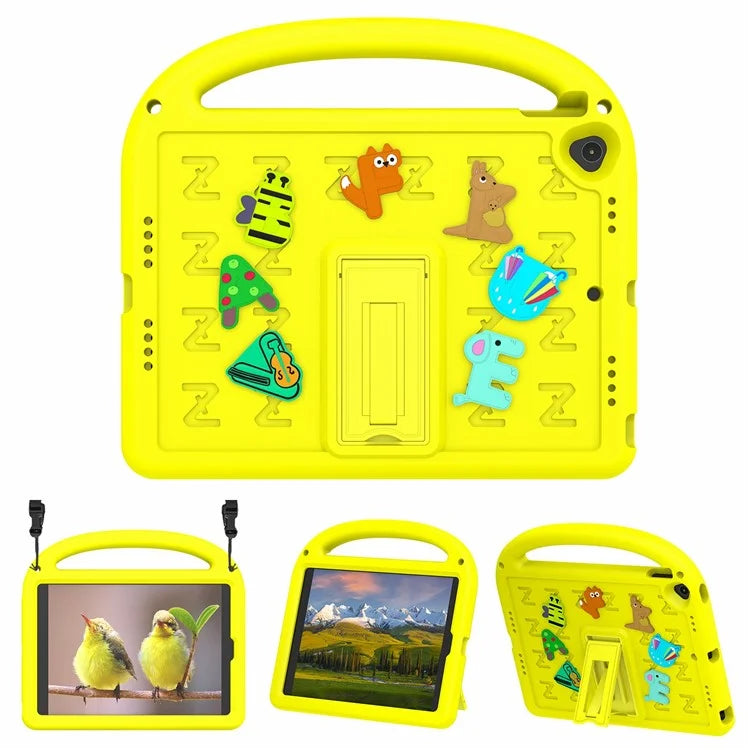 For iPad 10.2 (2021) / (2020) / (2019) Kickstand Case EVA+PC Tablet Cover Cartoon Design
