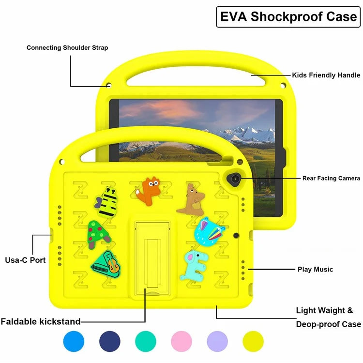 For iPad 10.2 (2021) / (2020) / (2019) Kickstand Case EVA+PC Tablet Cover Cartoon Design