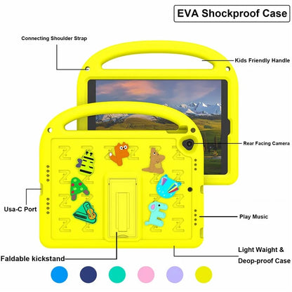 For iPad 10.2 (2021) / (2020) / (2019) Kickstand Case EVA+PC Tablet Cover Cartoon Design