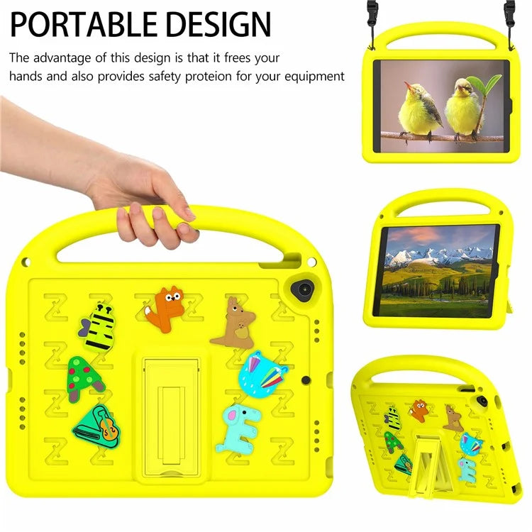 For iPad 10.2 (2021) / (2020) / (2019) Kickstand Case EVA+PC Tablet Cover Cartoon Design
