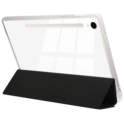 For Samsung Galaxy Tab S9 / S9 FE Case Tri-Fold Stand Smart Auto / Wake Leather Tablet Cover Carbon Fiber Texture