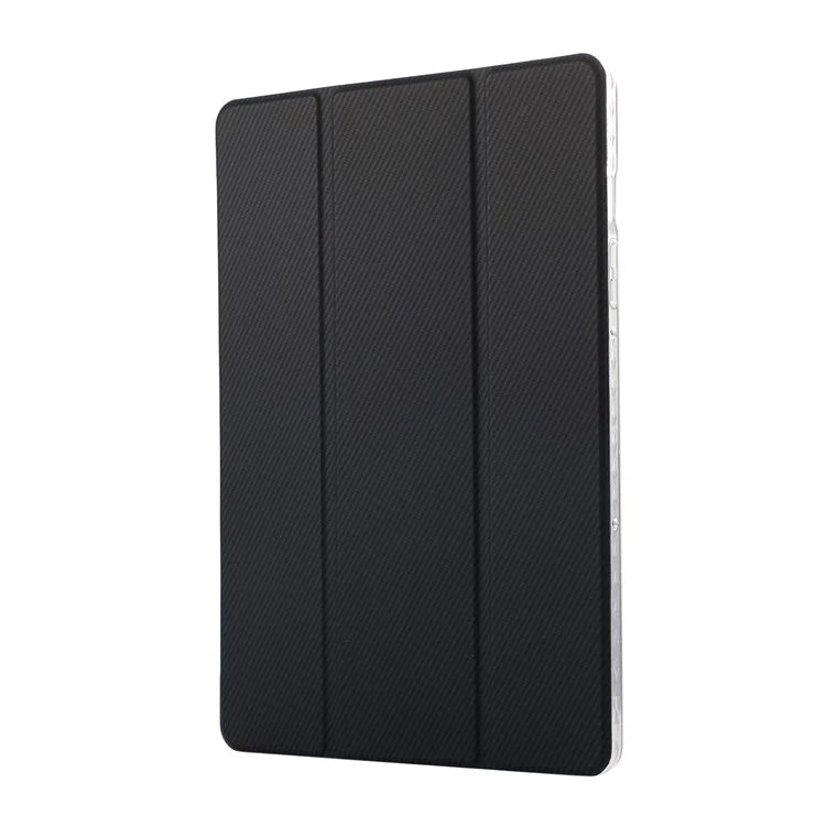 For Samsung Galaxy Tab S9 / S9 FE Case Tri-Fold Stand Smart Auto / Wake Leather Tablet Cover Carbon Fiber Texture