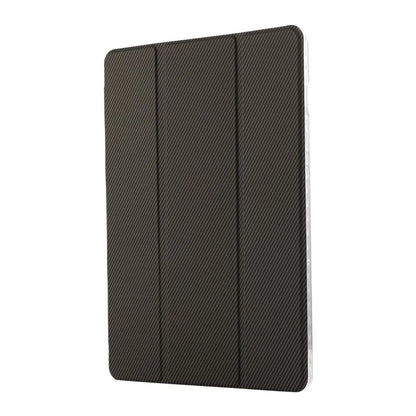 For Samsung Galaxy Tab S9 / S9 FE Case Tri-Fold Stand Smart Auto / Wake Leather Tablet Cover Carbon Fiber Texture