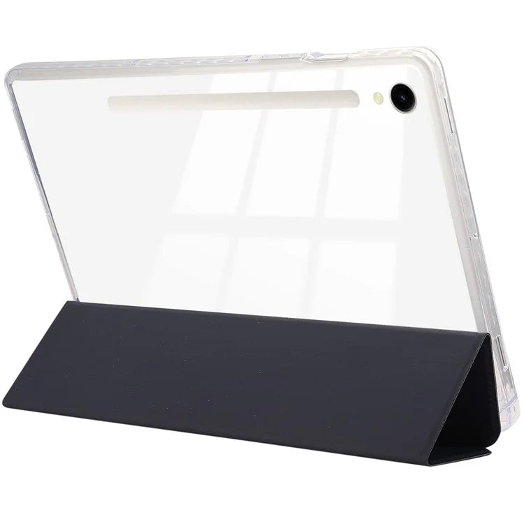 For Samsung Galaxy Tab S9 / S9 FE Case Tri-Fold Stand Smart Auto / Wake Leather Tablet Cover Carbon Fiber Texture