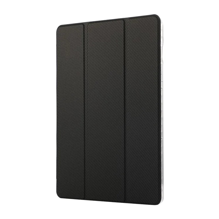 For Samsung Galaxy Tab S9 / S9 FE Case Tri-Fold Stand Smart Auto / Wake Leather Tablet Cover Carbon Fiber Texture