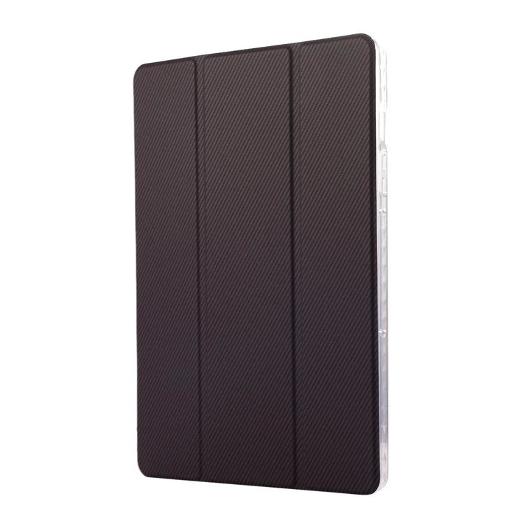 For Samsung Galaxy Tab S9 / S9 FE Case Tri-Fold Stand Smart Auto / Wake Leather Tablet Cover Carbon Fiber Texture