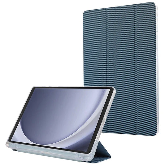 For Samsung Galaxy Tab A9+ Stand Case Auto Sleep / Wake Carbon Fiber Texture Leather Tablet Cover