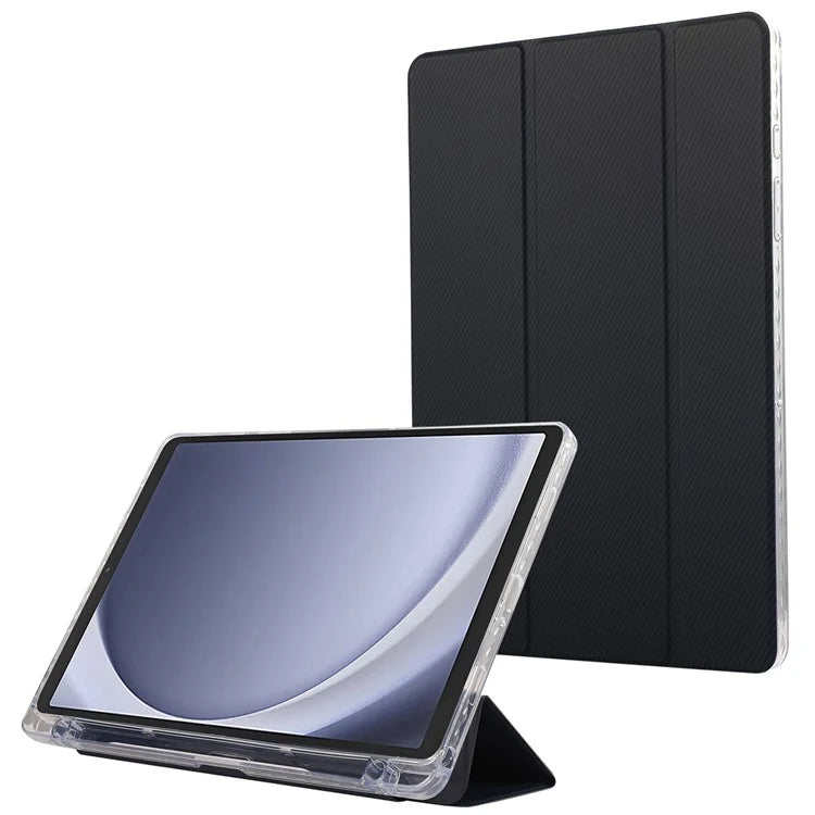 For Samsung Galaxy Tab A9+ Stand Case Auto Sleep / Wake Carbon Fiber Texture Leather Tablet Cover