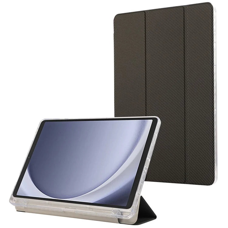 For Samsung Galaxy Tab A9+ Stand Case Auto Sleep / Wake Carbon Fiber Texture Leather Tablet Cover