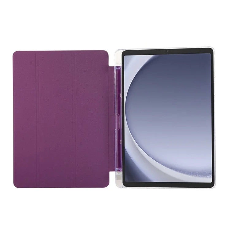 For Samsung Galaxy Tab A9+ Stand Case Auto Sleep / Wake Carbon Fiber Texture Leather Tablet Cover