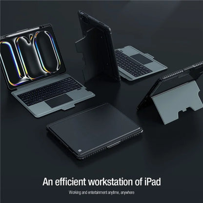 NILLKIN For iPad Pro 13 (2024) Tablet Case with Detachable Bluetooth Keyboard (Backlight Version)