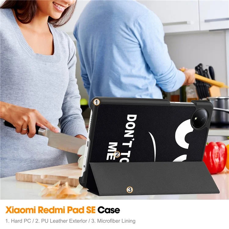 For Xiaomi Redmi Pad SE Stand Case Pattern Print Leather Tablet Cover