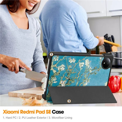 For Xiaomi Redmi Pad SE Stand Case Pattern Print Leather Tablet Cover