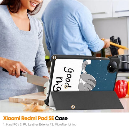 For Xiaomi Redmi Pad SE Stand Case Pattern Print Leather Tablet Cover