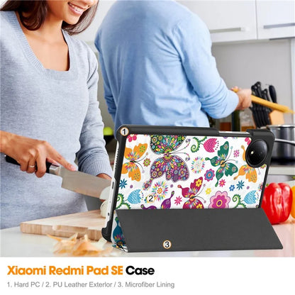 For Xiaomi Redmi Pad SE Stand Case Pattern Print Leather Tablet Cover