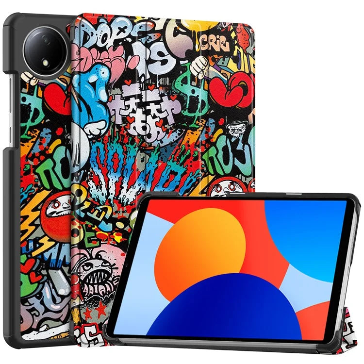 For Xiaomi Redmi Pad SE Stand Case Pattern Print Leather Tablet Cover
