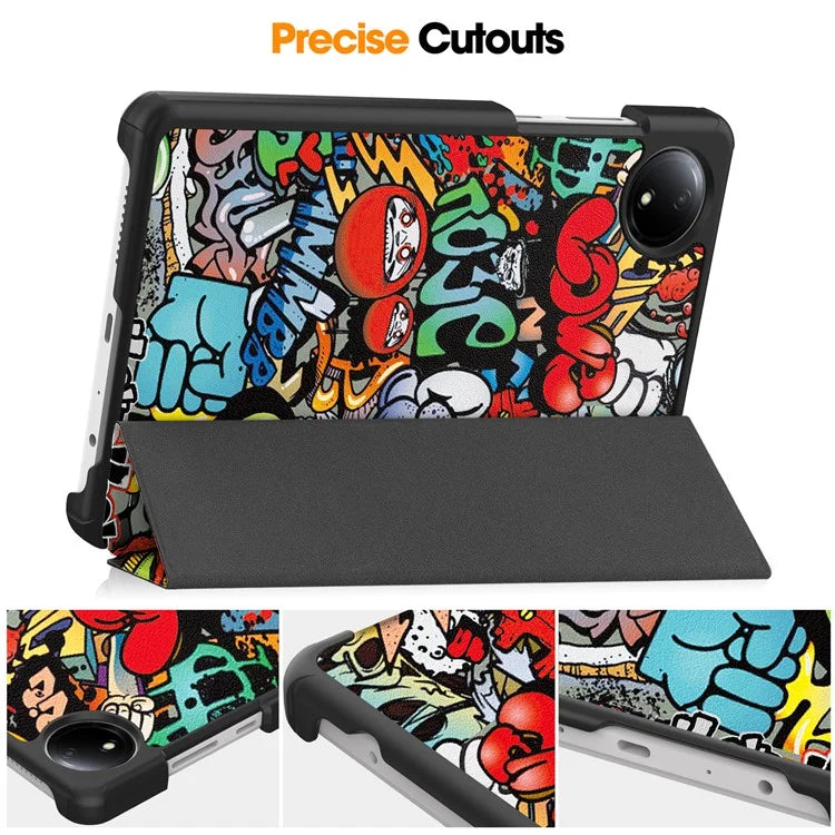 For Xiaomi Redmi Pad SE Stand Case Pattern Print Leather Tablet Cover