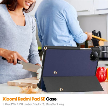 For Xiaomi Redmi Pad SE Case Anti-Scratch Leather Stand Tablet Cover