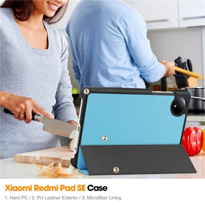 For Xiaomi Redmi Pad SE Case Anti-Scratch Leather Stand Tablet Cover