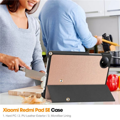 For Xiaomi Redmi Pad SE Case Anti-Scratch Leather Stand Tablet Cover