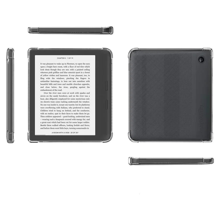 For Kobo Libra H2O Case Four Corner Shockproof Transparent Tablet TPU Cover