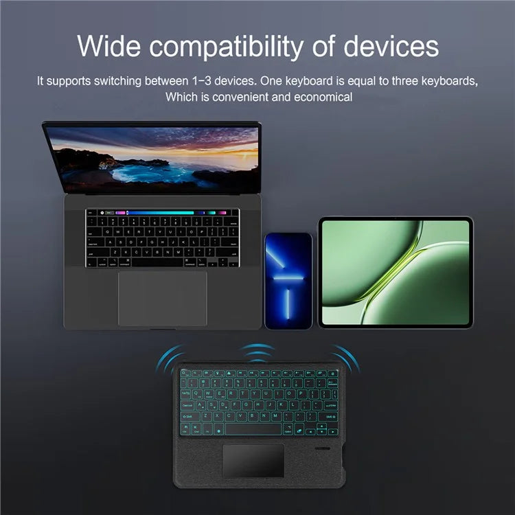 For OnePlus Pad Go Leather Case + Bluetooth Keyboard with Backlight Trackpad