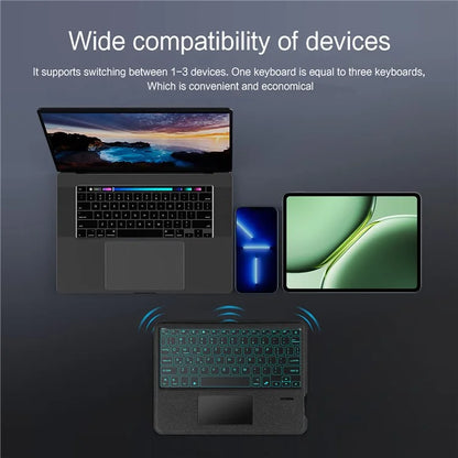 For OnePlus Pad Go Leather Case + Bluetooth Keyboard with Backlight Trackpad
