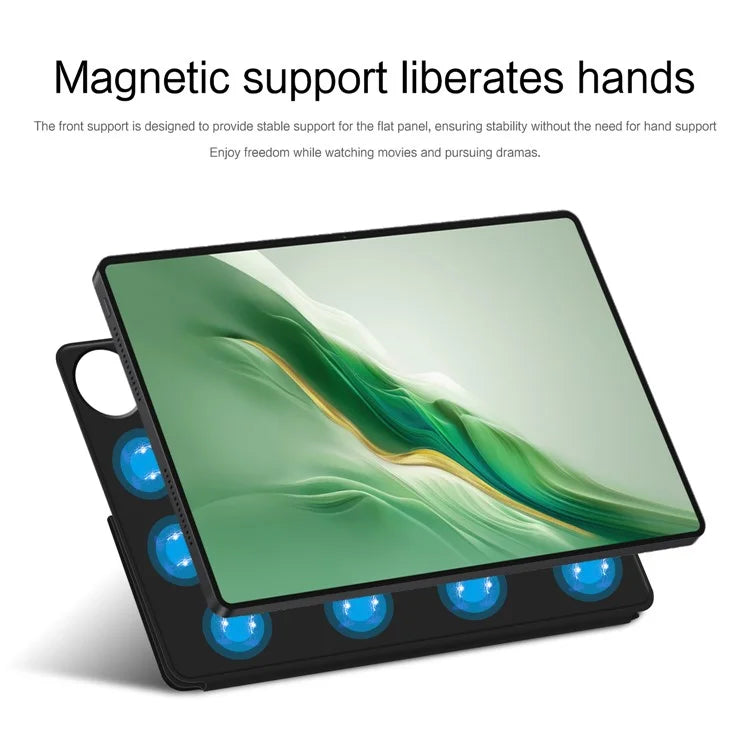 For Honor MagicPad 2 12.3 Leather Case Origami Stand Magnetic Tablet Cover Auto Wake / Skeep