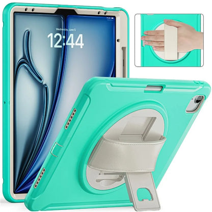 For iPad Air 13 (2024) / iPad Pro 12.9 (2022) / (2021) / (2020) / (2018) Case Kickstand PC+TPU+Silicone Cover with Pen Slot