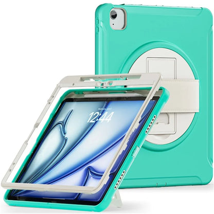 For iPad Air 13 (2024) / iPad Pro 12.9 (2022) / (2021) / (2020) / (2018) Case Kickstand PC+TPU+Silicone Cover with Pen Slot