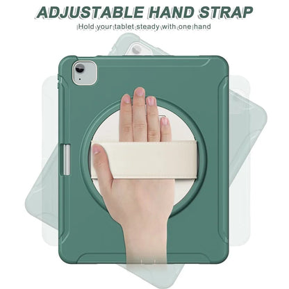 For iPad Air 13 (2024) / iPad Pro 12.9 (2022) / (2021) / (2020) / (2018) Case Kickstand PC+TPU+Silicone Cover with Pen Slot