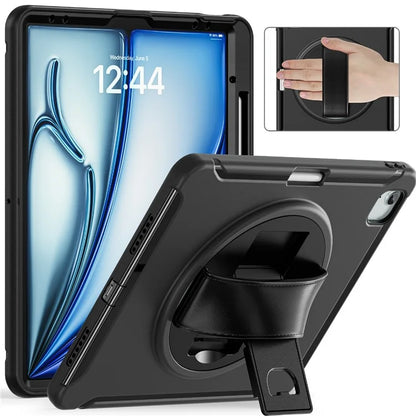 For iPad Air 13 (2024) / iPad Pro 12.9 (2022) / (2021) / (2020) / (2018) Case Kickstand PC+TPU+Silicone Cover with Pen Slot