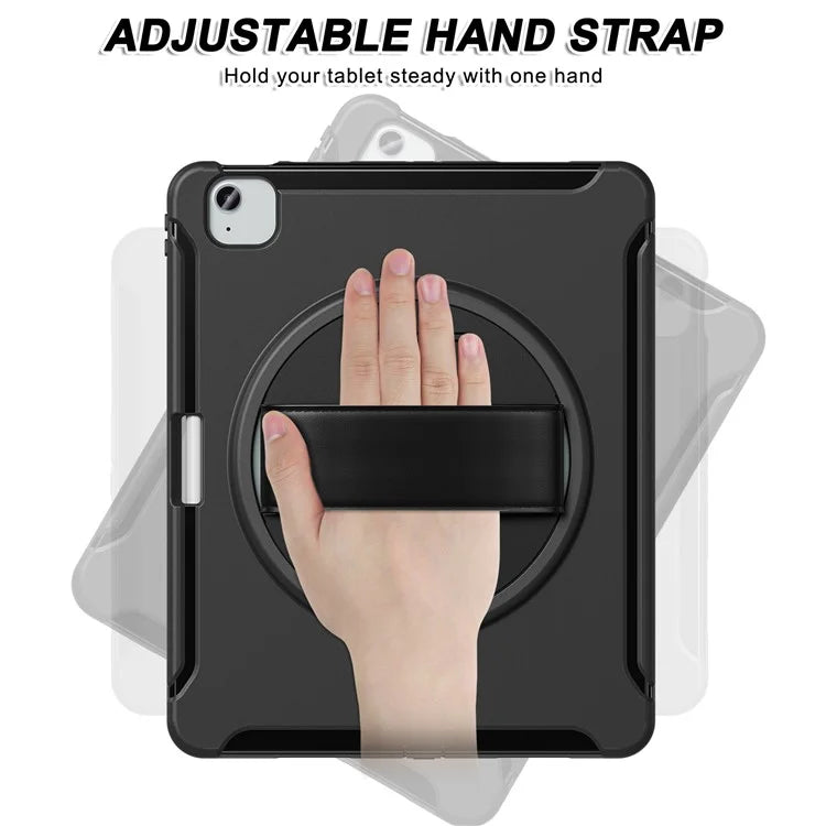 For iPad Air 13 (2024) / iPad Pro 12.9 (2022) / (2021) / (2020) / (2018) Case Kickstand PC+TPU+Silicone Cover with Pen Slot
