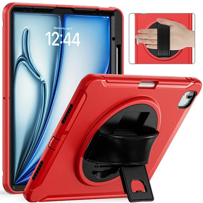 For iPad Air 13 (2024) / iPad Pro 12.9 (2022) / (2021) / (2020) / (2018) Case Kickstand PC+TPU+Silicone Cover with Pen Slot