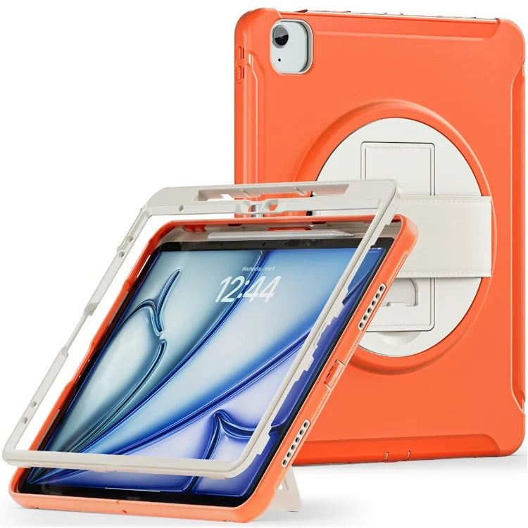 For iPad Air 13 (2024) / iPad Pro 12.9 (2022) / (2021) / (2020) / (2018) Case Kickstand PC+TPU+Silicone Cover with Pen Slot