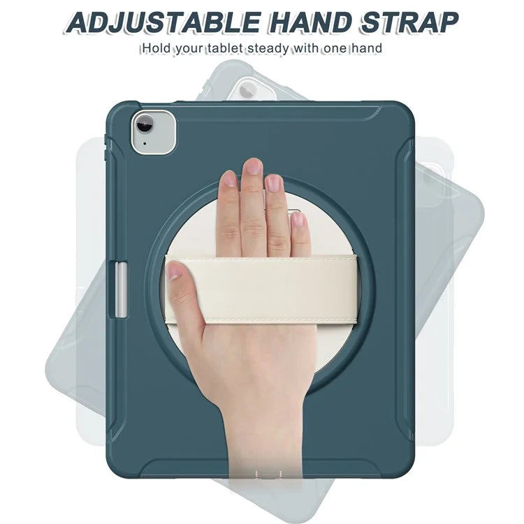 For iPad Air 13 (2024) / iPad Pro 12.9 (2022) / (2021) / (2020) / (2018) Case Kickstand PC+TPU+Silicone Cover with Pen Slot