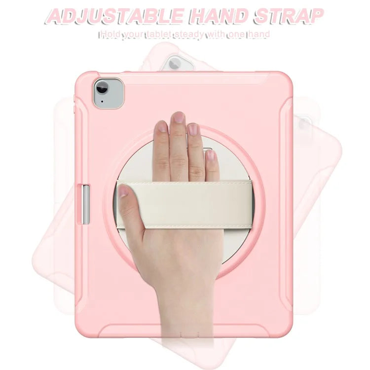 For iPad Air 13 (2024) / iPad Pro 12.9 (2022) / (2021) / (2020) / (2018) Case Kickstand PC+TPU+Silicone Cover with Pen Slot