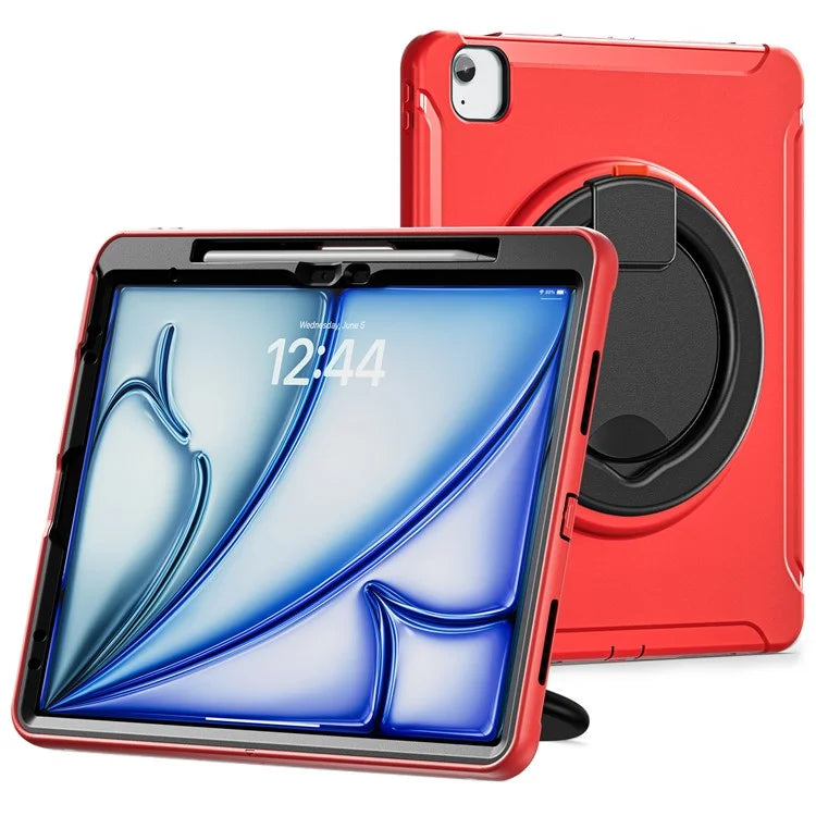 For iPad Air 13 (2024) / iPad Pro 12.9 (2022) / (2021) / (2020) / (2018) Case Hand Grip Kickstand PC+TPU Cover with Pen Slot