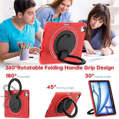 For iPad Air 13 (2024) / iPad Pro 12.9 (2022) / (2021) / (2020) / (2018) Case Hand Grip Kickstand PC+TPU Cover with Pen Slot