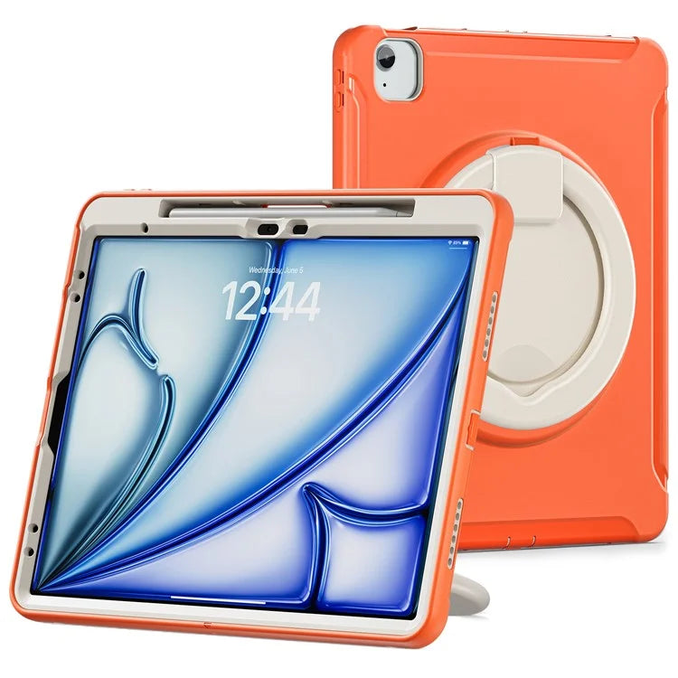 For iPad Air 13 (2024) / iPad Pro 12.9 (2022) / (2021) / (2020) / (2018) Case Hand Grip Kickstand PC+TPU Cover with Pen Slot
