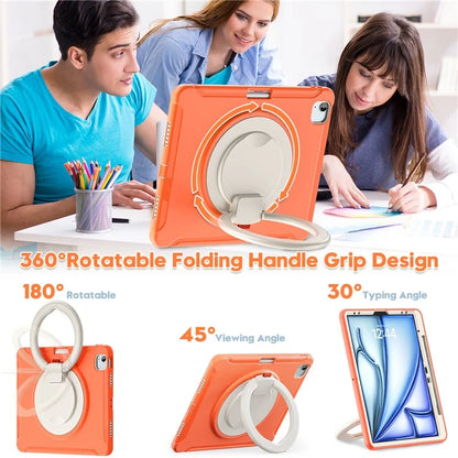 For iPad Air 13 (2024) / iPad Pro 12.9 (2022) / (2021) / (2020) / (2018) Case Hand Grip Kickstand PC+TPU Cover with Pen Slot