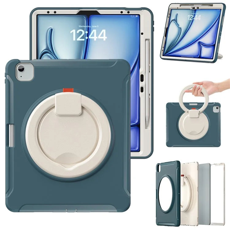For iPad Air 13 (2024) / iPad Pro 12.9 (2022) / (2021) / (2020) / (2018) Case Hand Grip Kickstand PC+TPU Cover with Pen Slot